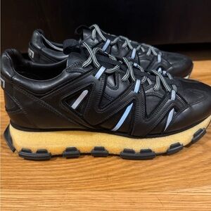Lanvin Black and Cream Men's Sneakers
